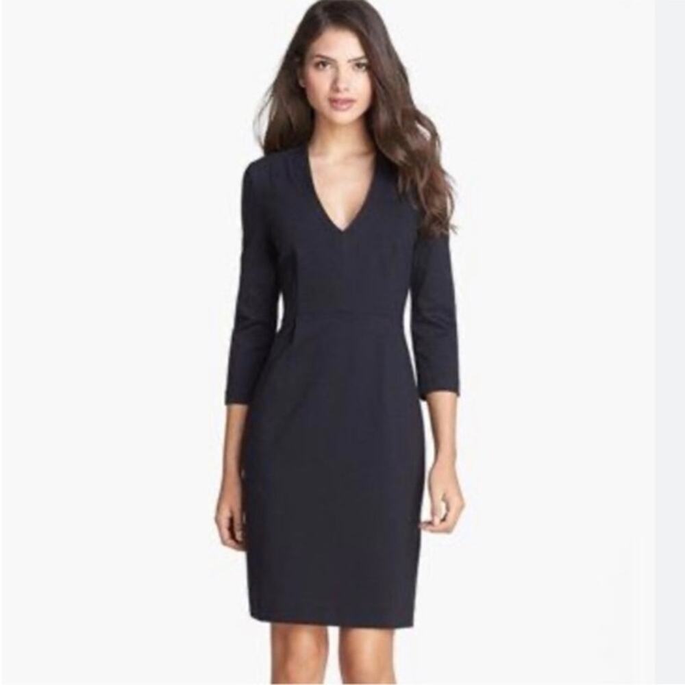Kate Spade Darlene Stretchy‎ Sheath Midi Dress Black Size 10